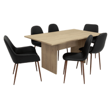 Combo Comedor Demby, Beige, Wengue y Café Claro, Incluye Comedor y 6 Sillas