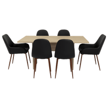 Combo Comedor Demby, Beige, Wengue y Café Claro, Incluye Comedor y 6 Sillas