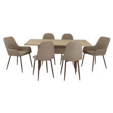 Combo Comedor Demby, Beige, Café Claro y Chocolate, Incluye Comedor y 6 Sillas