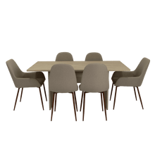 Combo Comedor Demby, Beige, Café Claro y Chocolate, Incluye Comedor y 6 Sillas