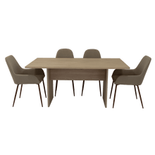 Combo Comedor Demby, Beige, Café Claro y Chocolate, Incluye Comedor y 6 Sillas