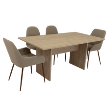 Combo Comedor Demby, Beige, Café Claro y Chocolate, Incluye Comedor y 6 Sillas