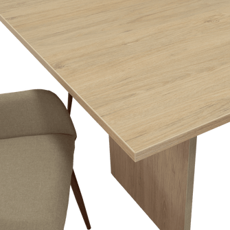 Combo Comedor Demby, Beige, Café Claro y Chocolate, Incluye Comedor y 6 Sillas