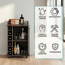 Bar Alaska, Grafito, con Amplios Espacios Para Ubicar Copas y Botellas ZF