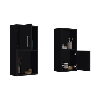 Gabinete de Baño Aqua 4, Wengue, con Puerta Abatible X2