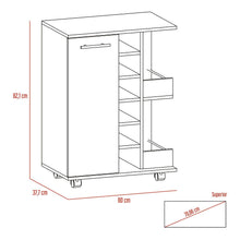 Bar Movible Argus, Wengue, con rodachines