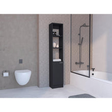 Mueble Auxiliar de Baño Karps, Wengue, con una puerta abatible y manija metalica ZF