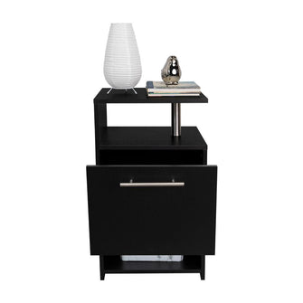 Mesa de Noche Alta Jena, Wengue, con cajon para guardar objetos