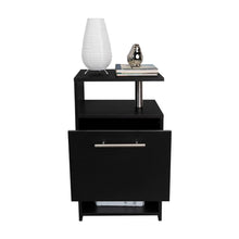 Mesa de Noche Alta Jena, Wengue, con cajon para guardar objetos