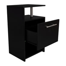 Mesa de Noche Alta Jena, Wengue, con cajon para guardar objetos