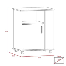Módulo Microondas Tahara, Wengue y Blanco, con Rodachinas y Varios Entrepaños