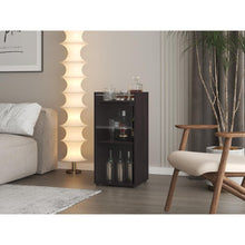 MiniBar Theba, Wengue, con espacio para botellas de vino y copas ZF