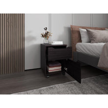 Mesa de Noche Ethan, Wengue, con espacio para colocar objetos decorativos ZF