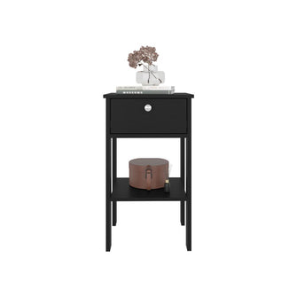 Mesa de Noche Camil II, Wengue, con un cajon y manija tipo boton ZF