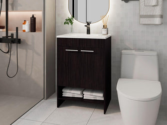 Mueble Para Lavamanos Lorenzo, Wengue, Incluye Lavamanos Praia 60 ZF