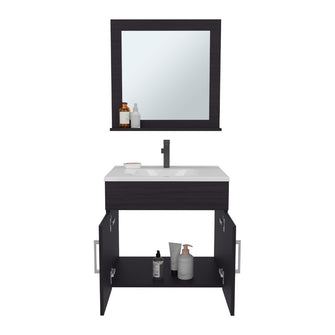 Mueble Para Lavamanos Blake, Wengue, Incluye Lavamanos Praia 60 y Espejo ZF