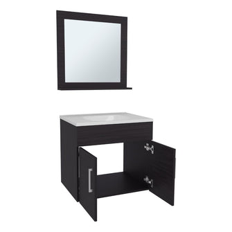 Mueble Para Lavamanos Blake, Wengue, Incluye Lavamanos Praia 60 y Espejo ZF