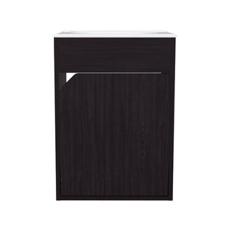 Mueble Para Lavamanos Flotante Betel, Wengue, Incluye Lavamanos Plastiglas Floresta 40 ZF