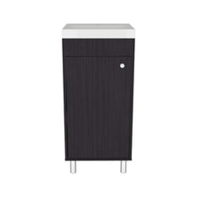 Mueble para Lavamanos Rivera, Wengue, con patas en acero y con gran espació para colocar objetos ZF