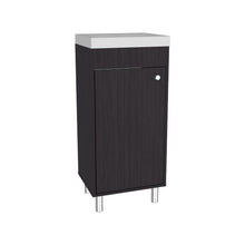 Mueble para Lavamanos Rivera, Wengue, con patas en acero y con gran espació para colocar objetos ZF