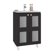 Mueble para Lavamanos Haysi, Wengue, dos puertas abatibles y entrepaño, incluye lavamanos ZF