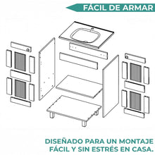 Mueble para Lavamanos Haysi, Wengue, dos puertas abatibles y entrepaño, incluye lavamanos ZF
