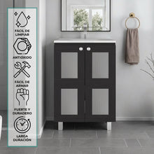 Mueble para Lavamanos Haysi, Wengue, dos puertas abatibles y entrepaño, incluye lavamanos ZF
