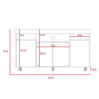 Mesa Para Tv Luxor, Wengue, con Espacio Para Televisor de Hasta 46 Pulgadas