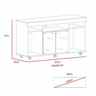 Mesa Para Tv Luxor, Wengue, con Espacio Para Televisor de Hasta 46 Pulgadas