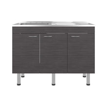 Gabinete Inferior de Cocina Oceana 120, Wengue, Incluye Mesón Izquierdo ZF
