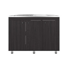 Gabinete Inferior Cantabria 120, Wengue, Ideal para Espacio Reducidos, con Mesón Izquierdo ZF