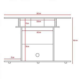 Mesa Para Tv Lisboa, Wengue, con Espacio Para Televisor de Hasta 40 Pulgadas X2