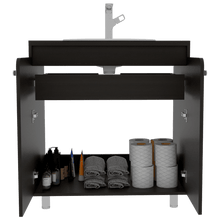 Mueble para Lavamanos Rivere, Wengue, con Patas Metálicas