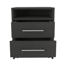 Mesa de Noche Douglas II, Wengue, con Un Entrepaño Superior y Dos Cajones Organizadores ZF