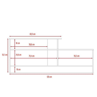 Mesa Para Tv Greca, Wengue, con Tres Entrepaños Hasta 43 Pulgadas