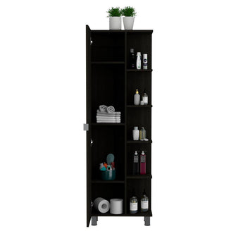 Mueble Esquinero Zendaya, Wengue, con Variedad de Entrepaños ZF