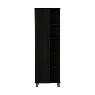 Mueble Esquinero Zendaya, Wengue, con Variedad de Entrepaños ZF