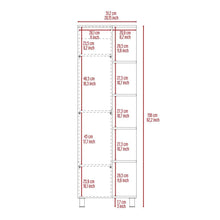 Mueble Esquinero Zendaya, Wengue, con Variedad de Entrepaños ZF