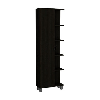 Mueble Esquinero Zendaya, Wengue, con Variedad de Entrepaños ZF