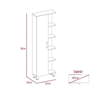 Mueble Esquinero Delhi, Blanco, con Variedad de Entrepaños