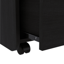 Mesa de Noche Amertto, Wengue, con Dos Cajones y Rodachinas ZF