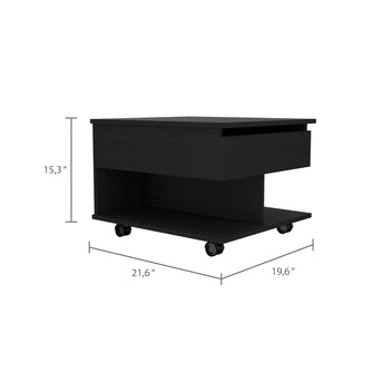 Mesa Auxiliar Salento, Wengue, Extensible con Gran Capacidad de Almacenamiento ZF