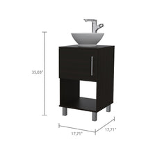 Mueble para Lavamanos Gorby,Wengue, con Puerta Abatible e Incluye Lavamanos ZF