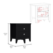 Mesa de Noche Dalot, Wengue, con Cajones y Diseño Moderno ZF X2