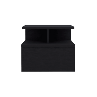 Mesa de Noche Flotante Nube, Wengue con un Cajón y División de dos Entrepaños X2