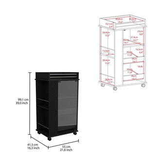 Bar Spirit, Wengue, con Amplios Espacios Para Ubicar Copas y Botellas ZF