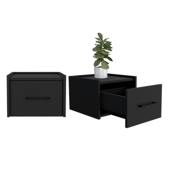 Mesa de Noche Flotante Boa, Wengue, Con Espacio Para Colocar Objetos Decorativos ZF X2