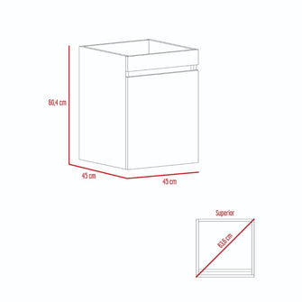 Mueble para Lavamanos Gyda, Humo, con Amplio Cajón Para Guardar Objetos de Aseo