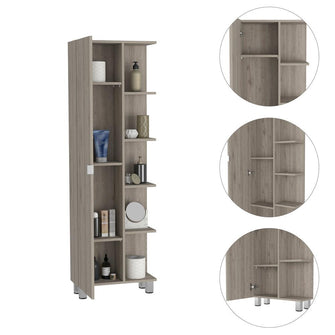 Mueble Esquinero Arán, Humo, con Variedad de Entrepaños ZF