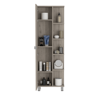 Mueble Esquinero Arán, Humo, con Variedad de Entrepaños ZF